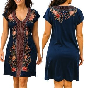 Johnny Was Ava Rosa heavily embroidered dress NWT RARE